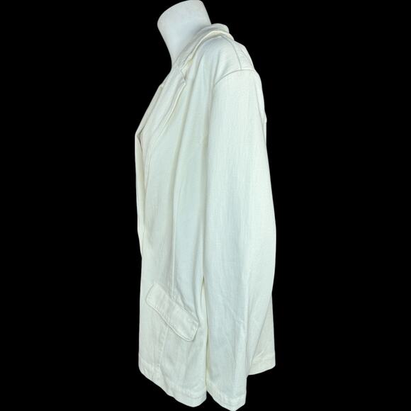 Isaac Mizrahi Live! Knit Denim Classic Slimming Blazer Cream X-Large Career - Picture 2 of 13